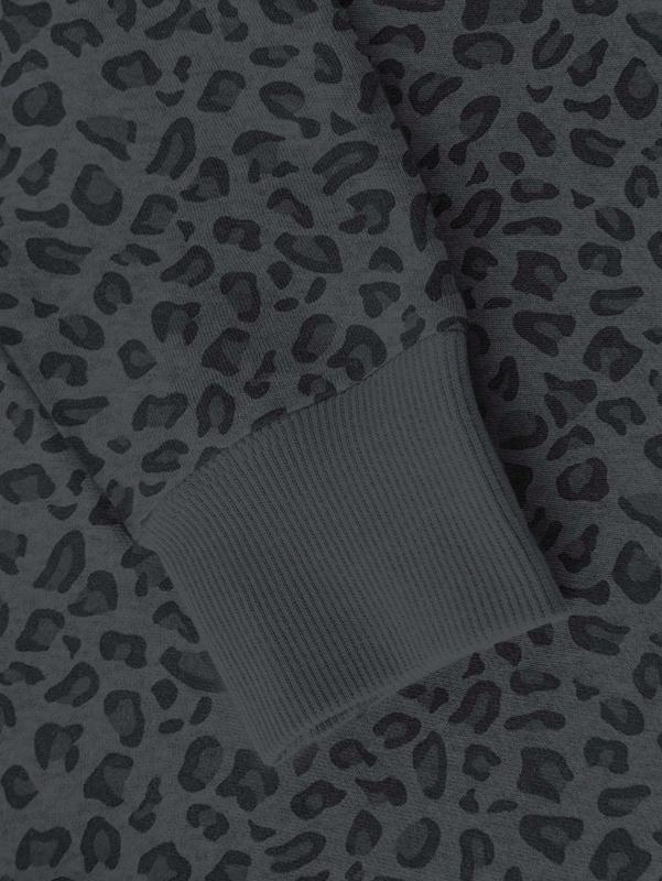 Cozy Leopard Print Crew Neck Sweatshirt for Women Casual Loose Fit Long Sleeve Pullover Soft Warm Daily Top Trendy Fall Winter Outfit