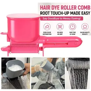 3-In-1 Semi-Automatic Hair Dye Brush Roller, Professional Hair Coloring Tool for Home and Salon, Even Color Coverage, Root Touch-Up, DIY Highlights