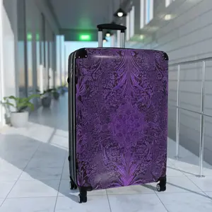 Midnight Purple Silhouette Pattern Suitcase