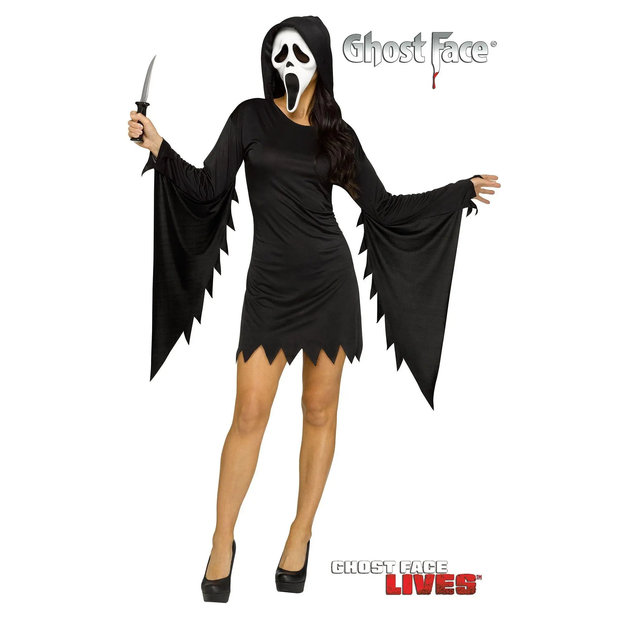 Womens Scream Glamour Ghost Face Costume Dress
