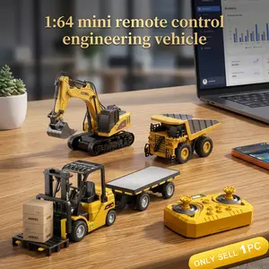 1:64 Remote Control Engineering Vehicle, Alloy Body with Lights and Sound, APP-Controlled, Christmas Gift for Boys and Girls, Remote Control Dump Truck