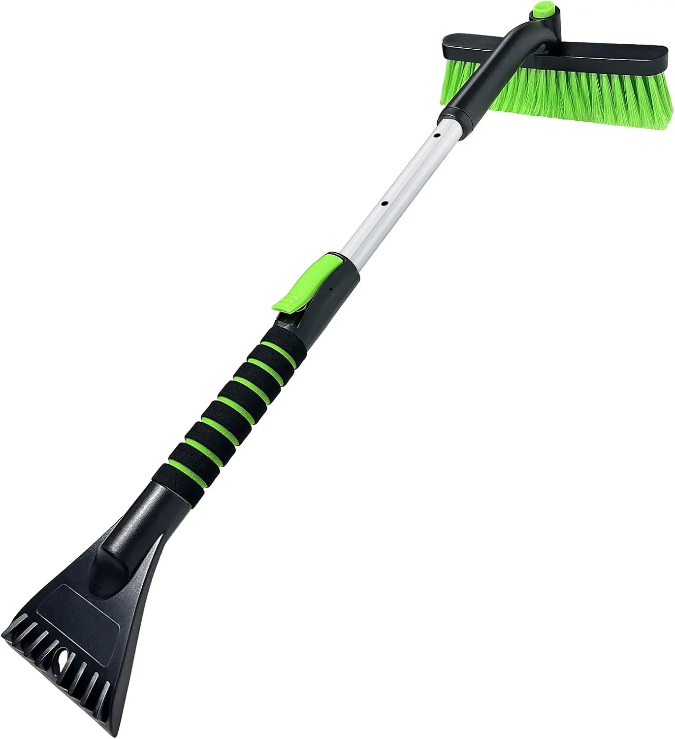 DIBMS Ice Scraper with Snow Brush for Car Windshield,Extendable Snow Brush with Foam Grip, No-Scratch Bristles, Ice and Snow Scraper for Truck, SUV, Vehicle Windows