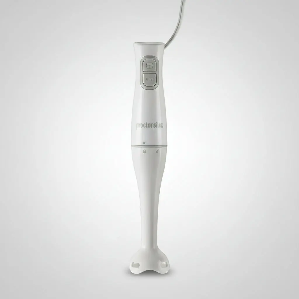 Proctor Silex 2-Speed Hand Blender 59739 - White, 150W, Detachable Stainless Steel Blending Wand, Ergonomic Design, Dishwasher Safe