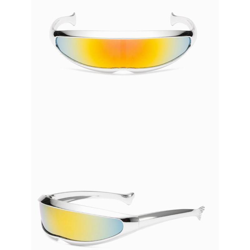 TikTok Viral Y2K Futuristic Sunglasses for Women Men, Cyberpunk Shield Visor Eyewear, Metallic Wrap Around Rave Festival Glasses, Trendy 2026 Aesthetic Streetwear Accessory, Space Age Sun Glasses