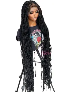 Super Long Synthetic Full Lace Front Wigs for Women Butterfly Senegalese Twist Braided Wigs Braid Lace Wig with Plaits 40Inch