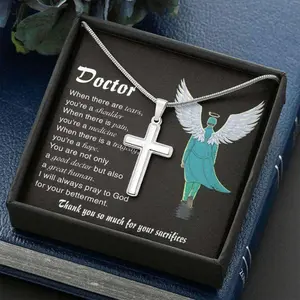 Doctor Necklace, Cross Necklace For Doctor, Doctor Appreciation Gift, Doctor Thank You.l10