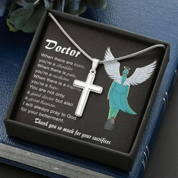 Doctor Necklace, Cross Necklace For Doctor, Doctor Appreciation Gift, Doctor Thank You.l10