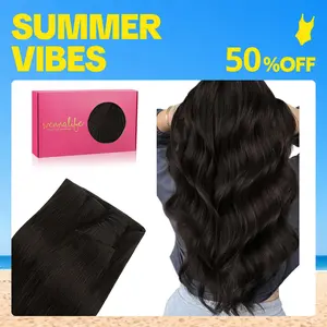 WENNALIFE Genius Sew In Weft Hair Extensions Real Human Hair 50g Sew in Hair Extensions for Women Natural Luxury Remy Hair Straight Invisible Extension