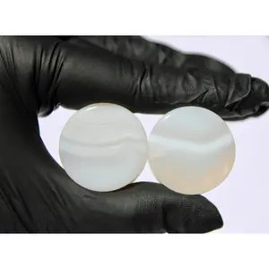 Polished White Line Agate Stone Plugs - Double Natural White Striped Gauges, Elegant Minimalist Natural Crystal Earrings (3mm-26mm)