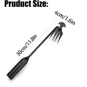 Karon Portable 4-Teeth Manganese Steel Forged Hand Weeder Garden Accessories Ergonomic Comfortable Grip Weed Gardening