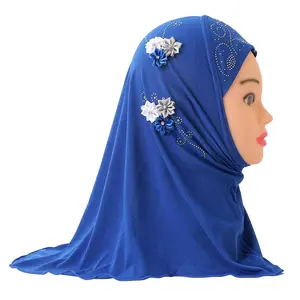 Muslim Girl 2-6 years Middle East 6PCS Flowers Decor Instant Hijab Scarf