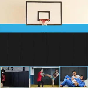 Basketball Wall Panels 2" Thick Gym Wall Pads with Waterproof Leather, Anti Collision Padded Foam Mat Protection for Kids Basketball Hoops