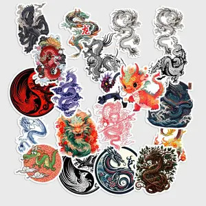 Sticker Pack 20 pcs Chinese Dragon Vinyl Stickers, Traditional Mythical Art Waterproof Decals