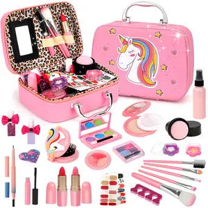 25 PCS Kids Washable Makeup Girl Toys - Real Makeup Kit Kid Make up Set, kids stuff for girls, kids christmas gifts, for Toddlers Children Princess Dress Up Birthday Gifts Toys for 3 4 5 6 7 8 9 10 11 12 Year Old Girls