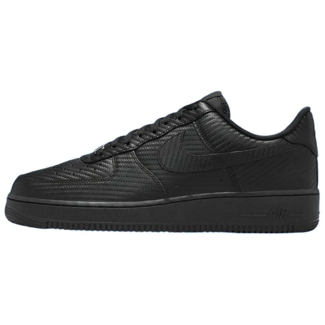 Nike Air Force 1 '07 'Carbon Fiber Pack' Black Athletic Shoe, Men's/Women's Sports Footwear, Performance Sneaker, Sports Shoes, Padded, Rubber, Casual, Unisex, Streetwear Outfits, Lightweight