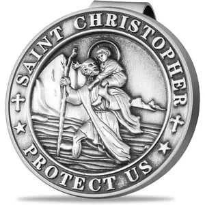 St Christopher Medal for  - Guardian Angel Visor Clip & Mirror  Accessories, Christian Catholic Gifts for  Drivers, Men & Women | Visor Clips &   Accessories