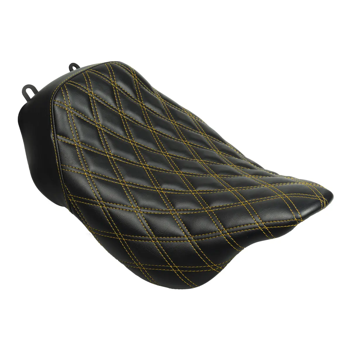 Alpha Solo Seat for Harley® Touring '08-'25 (Diamond / Gold Stitch)