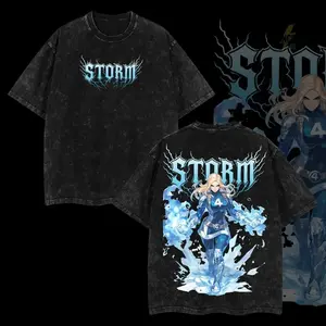 Retro Sue Storm Oversized T-Shirt 100% Premium Cotton MVL Comic Relaxed Fit S-5XL Classic Menswear Streetwear Top Apparel Black Crewneck Fabric Vintage Breathable Seamless Tshirt Tshirts Fabric