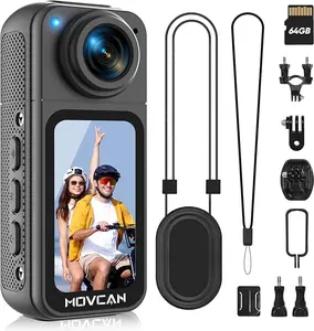 Movcan S70 Body Camera with Audio and Video Recording, HD 1520P Body Cam with 180° Rotating Lens, Thumb Size Hands Free Recording Body Worn Camera, Portable Camcorder for Work