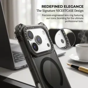 NICESTCASE Black Resin Smartphone Case, Cellphone Handheld Accessories for iPhone 16-17, 7.5 ft Military-Grade Drop Protection, N52 Strong MagSafe Magnetic Attraction, 4.5 Anti-Yellowing, 3D Camera Protection, Comfortable Touch Feel