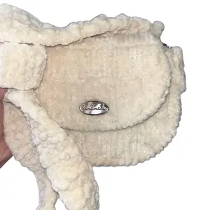 Baddie Beige Purse with Decorative Ring, Soft Fabric, Ideal for Everyday Use