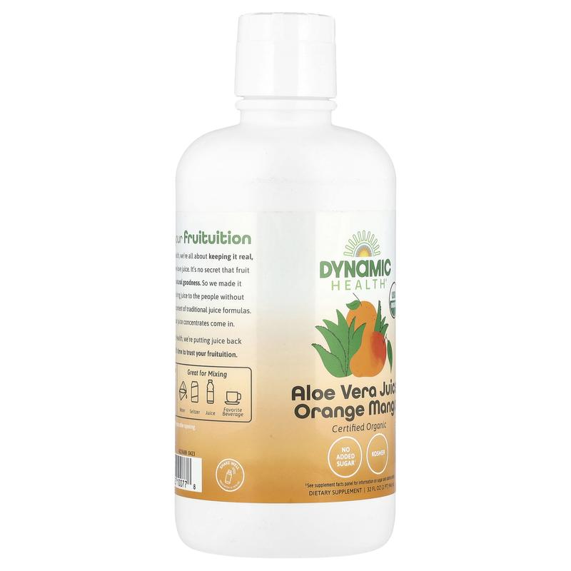 Dynamic Health Aloe Vera Juice, Orange Mango, 32 fl oz (946 ml)