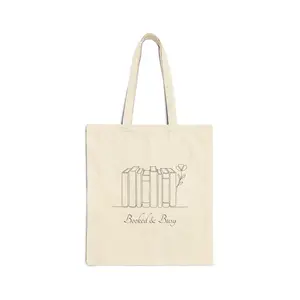 Stack of Books Tote Bag | Minimal Line Art 'Books & Bees' Canvas Tote