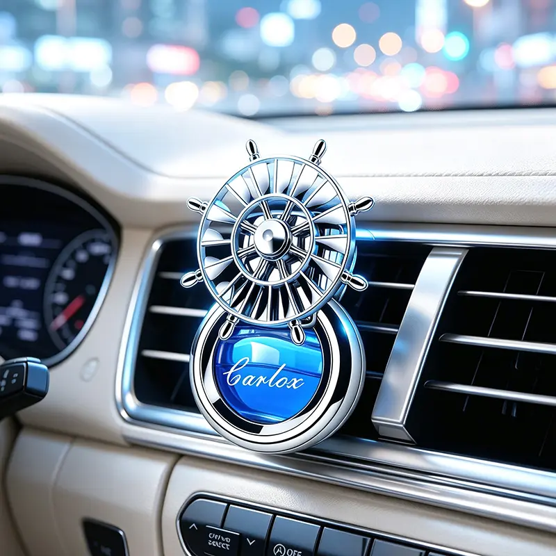 Ship Wheel Car Air Vent Perfume Diffuser, Universal Auto Air Freshener Clip, Stylish Car Interior Decor Accessory