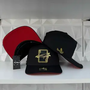Ace Pilot Plate SnapBack Hat-Black/Red