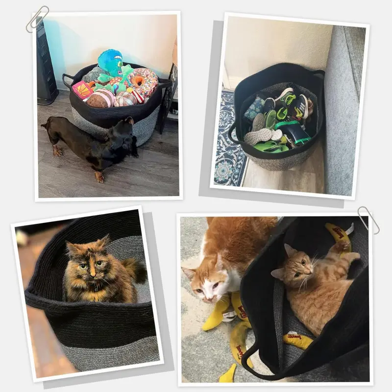 XXXLarge Cotton Rope Basket Woven Laundry Baskets Blanket Baskets Basket with Handle Comforter Cushions Storage Bin Thread Laundry Hamper - 21.7" x 21.7" x 13.8" : XXXLarge Cotton Rope Basket Woven Laundry Baskets Blanket Baskets Basket with Handle Comforter Cushions Storage Bin Thread Laundry Hamper - 21.7" x 21.7" x 13.8" :