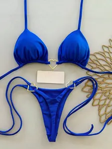 Women's Geometric Pattern Bikini Set, Tropical Flower Print Casual Beachwear, Elegant Sexy Bohemian Sash Design, Spring & Summer Season, Swimsuit Set