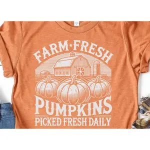 RTS FARM FRESH PUMPKINS SINGLE COLOR WHITE SCREEN PRINT transfer ADULT 10X12 8-K