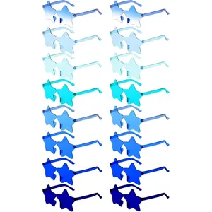 16/48  Shaped Rimless Sunglasses Irregular Colored Party Glasses Transparent Fun sunglasses for Unisex Adult