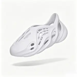 White All-Day Comfort Foam Clogs Unisex Breathable Full Hollow Out Non-Slip Lightweight Slip-On Water Shoes for Beach Pool Outdoor Walking Indoor House Slippers
