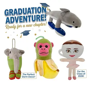 5-Pack Brainrot Meme Plushies - Ballerina Cappuccina & Tung Tung Sahur Crew - Funny Graduation Gift for Classmates & Besties, Soft Decompression Toy, Quirky Dorm & Desk Decor