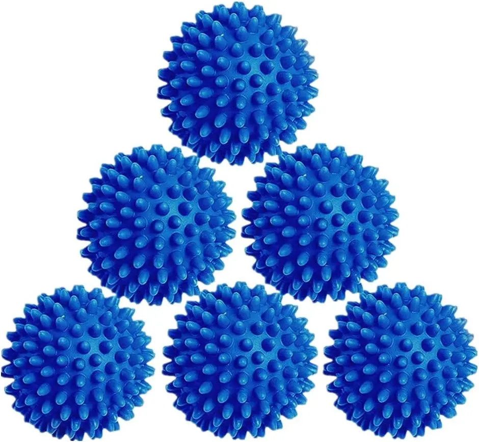 Laundry Dryer Balls - 6-Pack Home Goods Fabric Softener Alternative, Blue Laundry Tools & Accessories