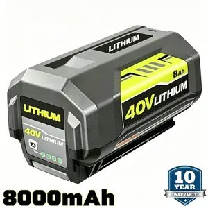 High Capacity 8.0Ah 40V Battery OP4040 Replacement for Ryobi 40V Battery Extended Life Reliable Performance