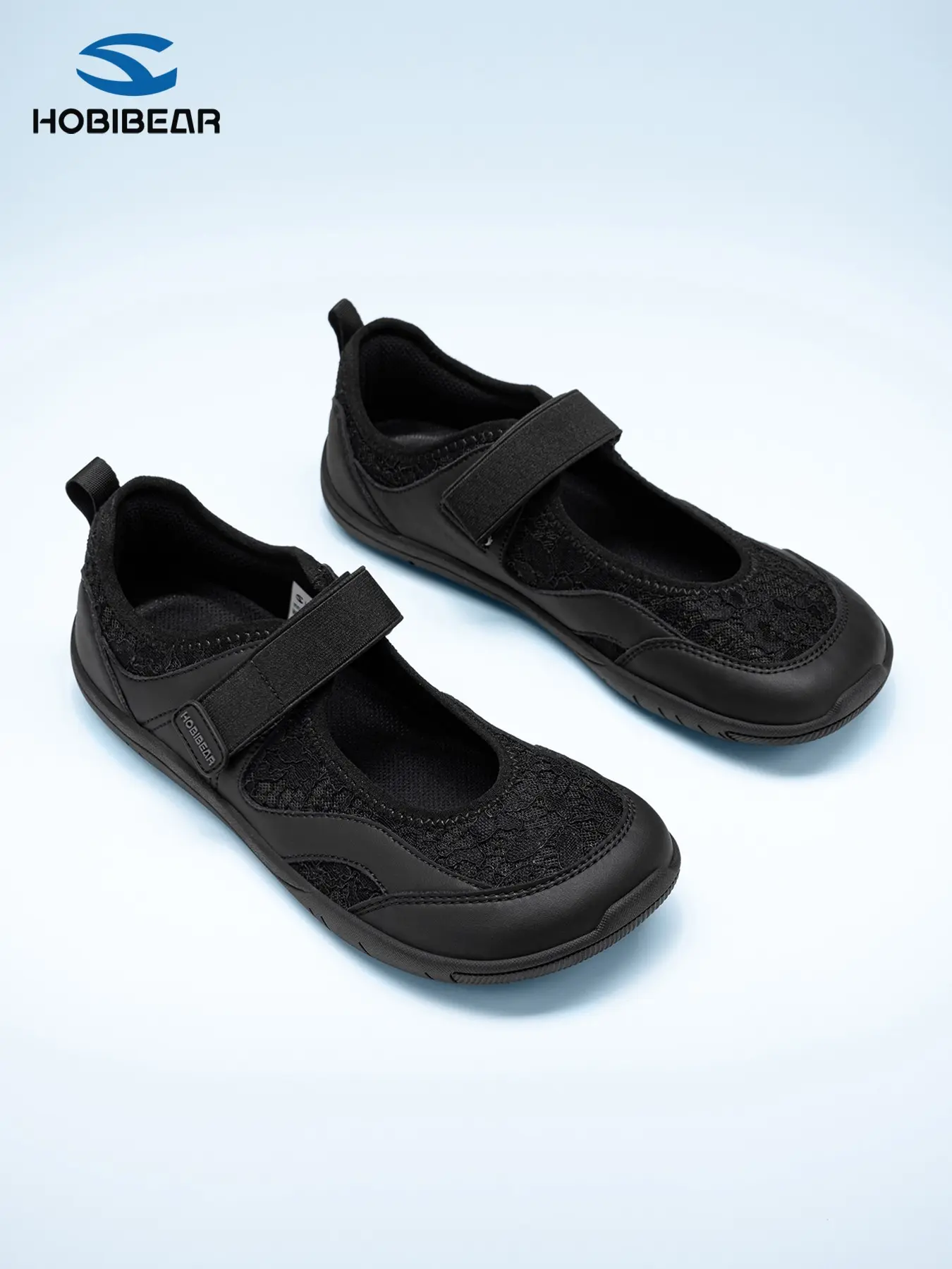 HOBIBEAR Lace Wide Toe Mary Jane Shoes, Womens Shoes, Summer Breathable Synthetic Leather, Slip-On Design, Casual Style, Comfortable Footwear, Versatile Shoes