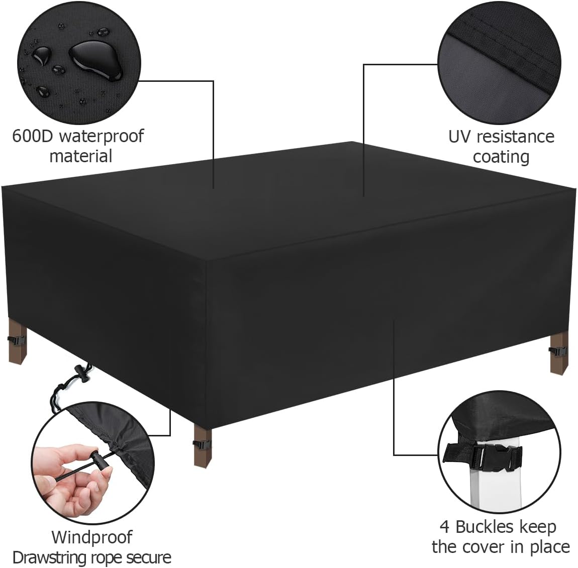 Patio Furniture Covers, Extra Large Outdoor Furniture Set Covers Waterproof, 600D Rain Snow Dust Wind-Proof, Anti-UV (Updated Oxford, 110''x71''x36'') Sofa Chair Patio Furniture Covers, Extra Large Outdoor Furniture Set Covers Waterproof, 600D Rain Snow Dust Wind-Proof, Anti-UV (Updated Oxford, 110''x71''x36'') Sofa Chair