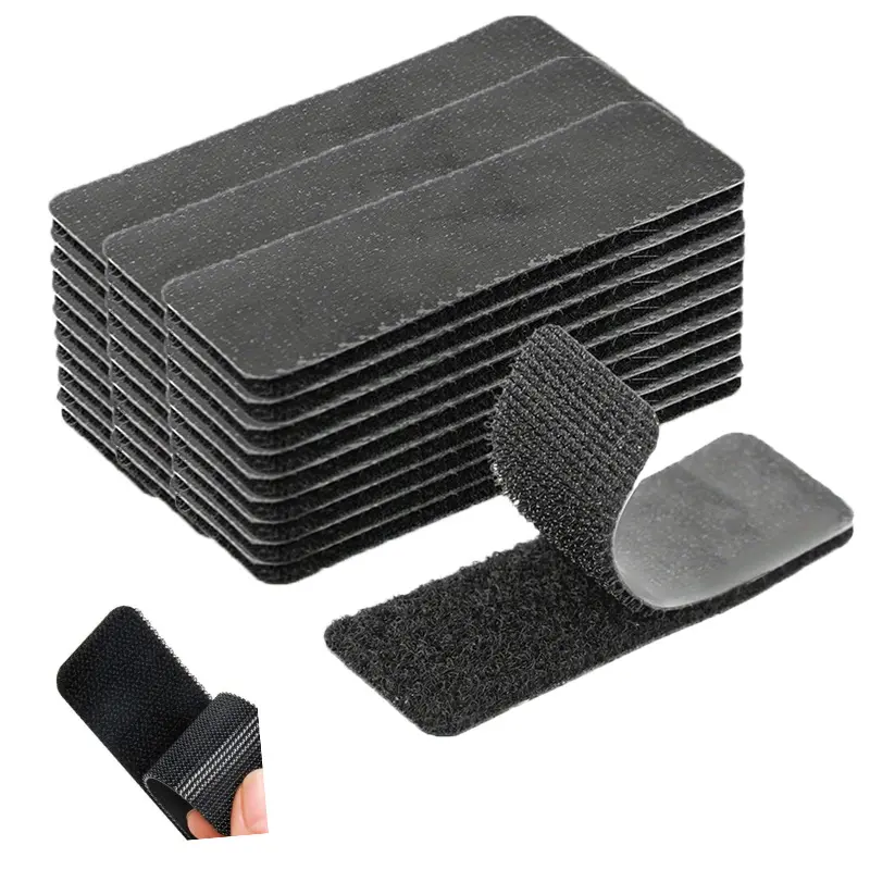Heavy-Duty Waterproof Self-Adhesive Hook and Loop Strips, Reusable Double-Sided Mounting Tape for Home Office Picture Frames, Wall Decor, Cable Organization