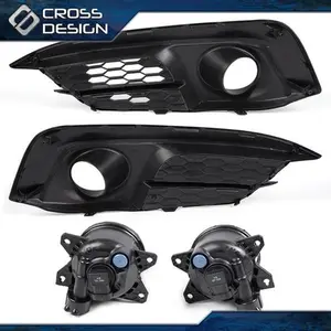 CROSSDESIGN Front Bumper Fog Lights Clear Lamps+Switch+Bulbs Fit For HONDA CIVIC 2016 2017