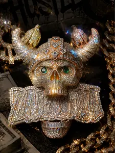 5392  Horned Demon Skull Street Statement Pendant summerwins