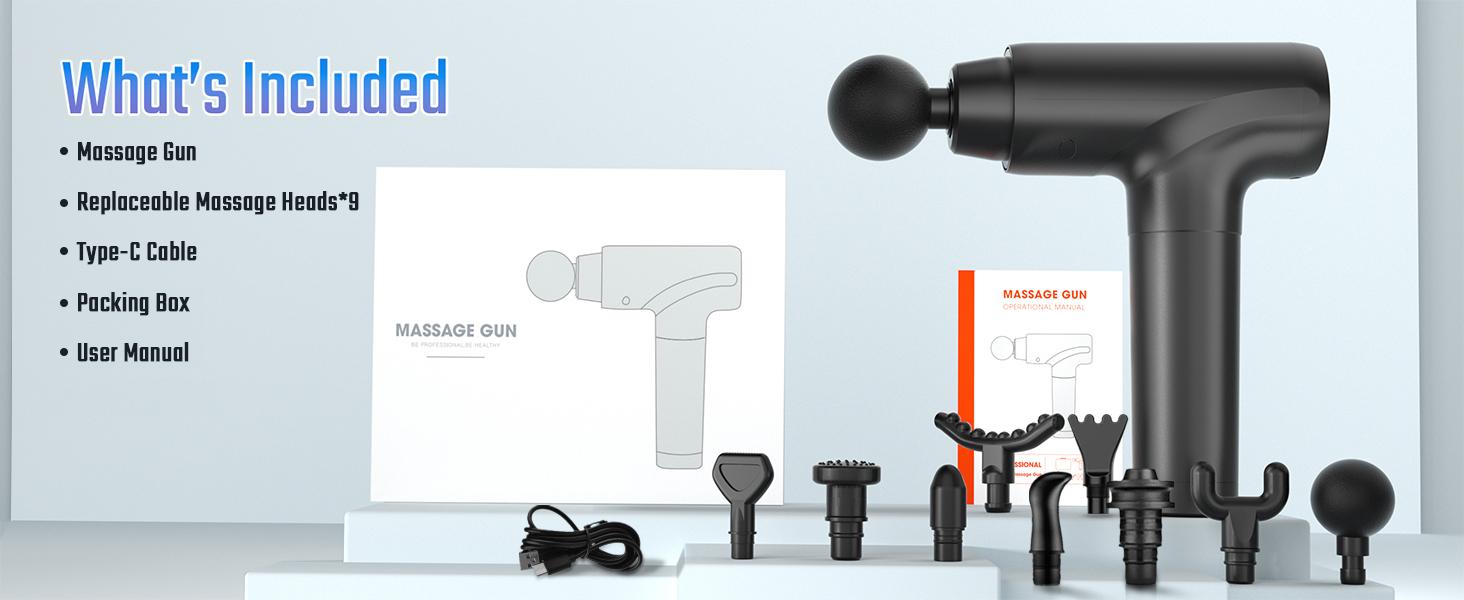 Cotsoco Muscle Massage Gun, Deep Tissue Back Massager with LED Display, 20 Speeds Portable Electric Massage Device Comfort, Gift for Women & Men, Christmas New Year Gift