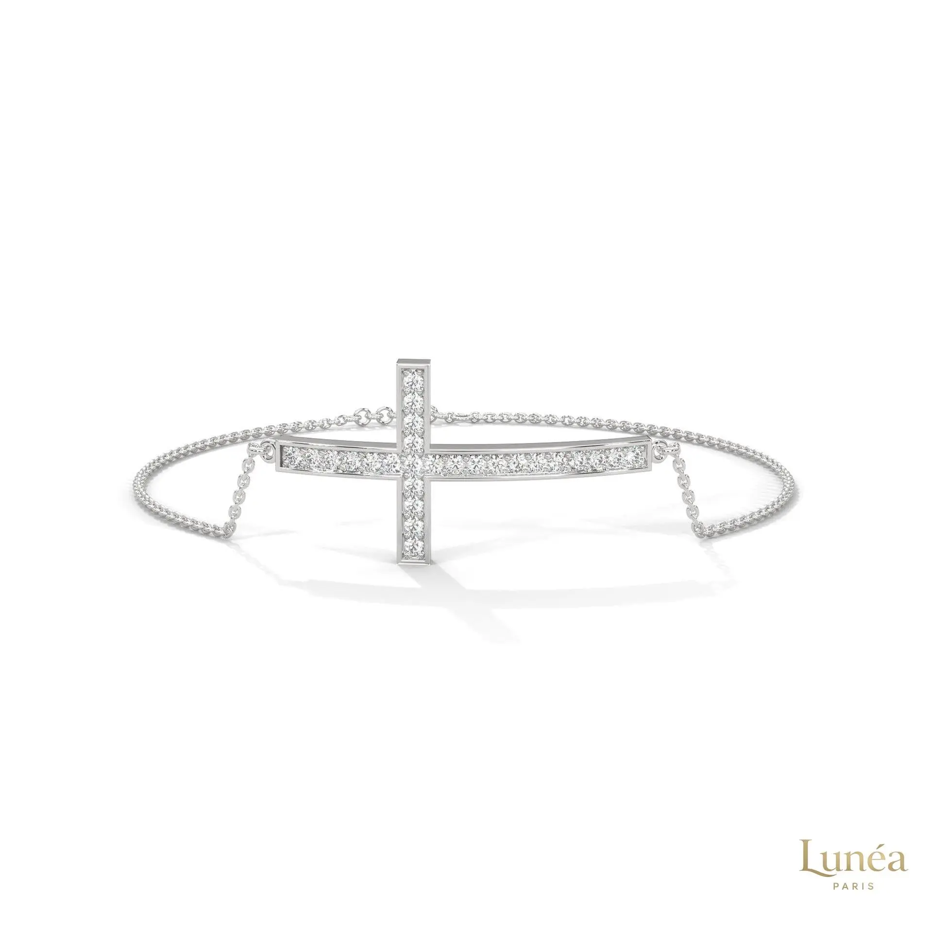 0.40 CT Cross Lab Diamond Bracelet Everyday Luxe | Lab Grown | 14K Gold & Platinum