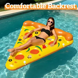 New Pizza Mother's Day Family Gift, Inflatable Pool Float Chair Pad, Tanning Pool Float, 86” X 53”, Adult with Pillow, 4-In-1 Sunbathing Pool Raft, Party Gift