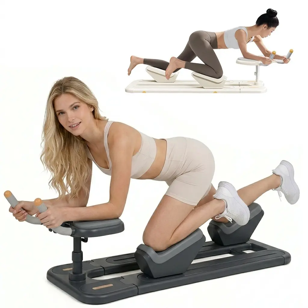 3-in-1 Adjustable Back Stretcher Core Trainer - At Home Gym Equipment for Spinal Decompression, Lower Back Pain Relief, Waist Trimming & Stepper Functions summerwins