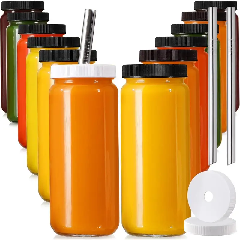 16 oz juice bottles with caps - TikTok Shop