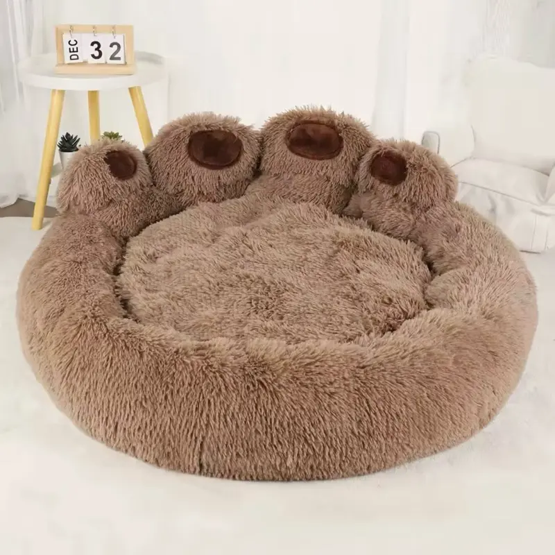 Cute Paw Pet Den - Soft and Comfortable Fine Fluff Dog Couch for All Sizes Made for Pet Love