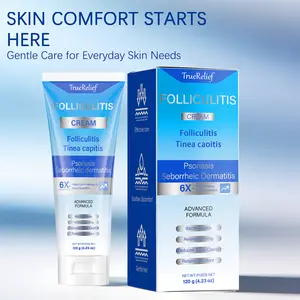 TrueRelief Folliculitis Soothing Cream Hair Follicle Care Cream for Scalp Face and Body Gentle Botanical Moisturizing Skin Care Cream for Irritated Skin Daily Care 120g