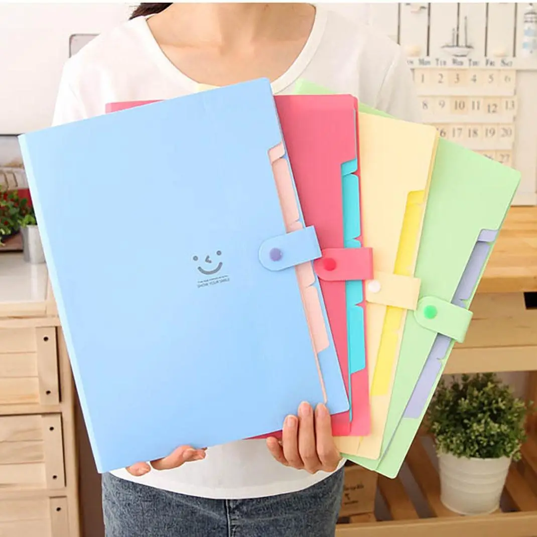 A4 File Folder, 1 Count Multi-layer Insert File Folder, File Storage Bag, Office Stationery & Supplies for Home School Office